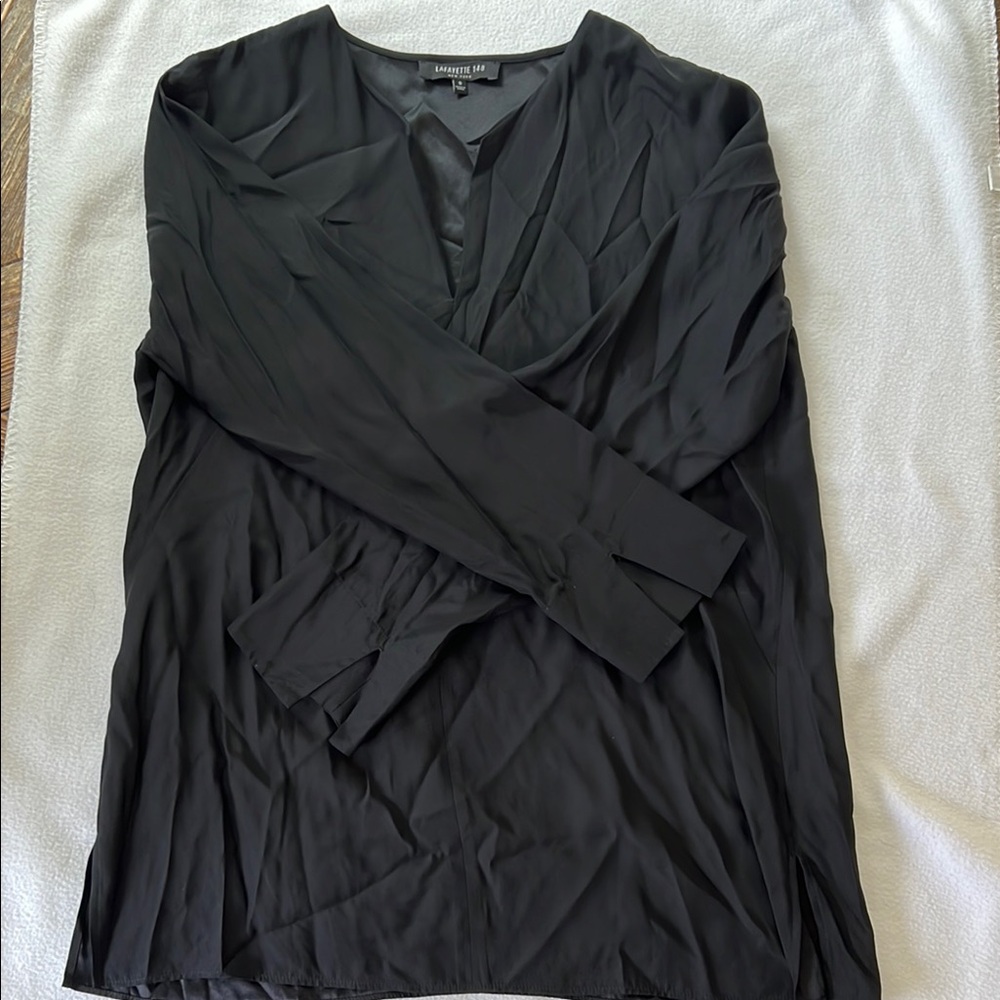 Lafayette 148 New York Black Blouse